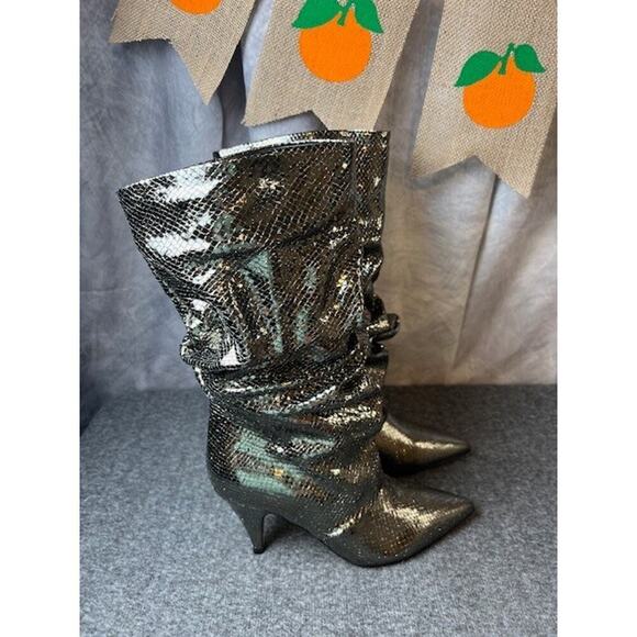 Marc Fisher LTD Women's Kailee Mid-Calf Pewter Silver Boot Size 7M - Picture 5 of 10
